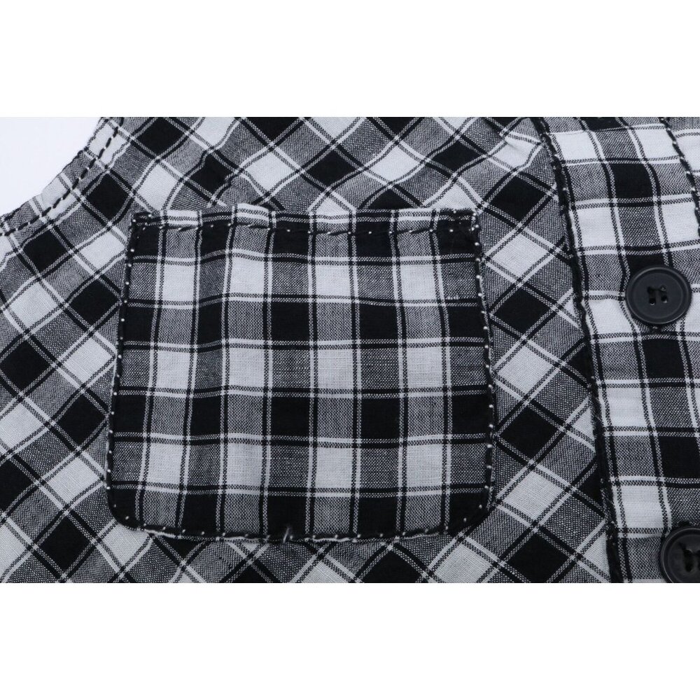 Max Studio Dress Womens S Black White Plaid Button Front Tank Shirt New Tags VTG - Picture 4 of 10